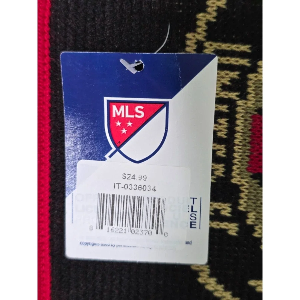 MSL Atlanta United FC Scarf Knit Supporters Red Black Soccer‎ MLS Licensed New